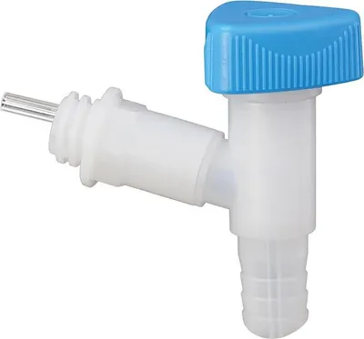 Produktbild von Hünersdorff Auslaufhahn HD-PE Tüllenanschluss Innendurchmesser 15mm / Außen-Durchmesser 19mm Breitgewinde Durchmesser 22mm - 550100