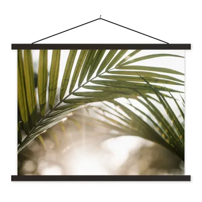 Produktbild von MuchoWow® Textilposter Palme - Palmenblatt - Sonne - Sommer 150x113 cm mit schwarzem Rahmen - Wohnzimmer