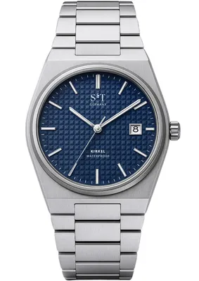 Produktbild von S&T Design Premium Herren Quarzuhr, Edelstahl Armbanduhr mit Datumsanzeige, 40mm Gehäuse, 3 Bar Wasserdicht, Strukturiertes Zifferblatt