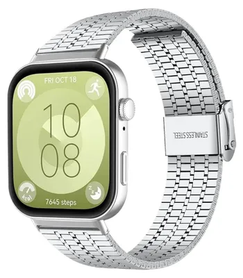 Obrázek produktu pro Náramek k chytrým hodinkám z nerezové oceli pro Huawei Watch Fit 5 4 / Fit 5 4 Pro / 3, stříbrný