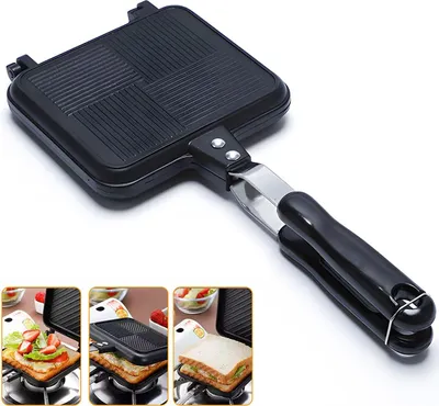 Produktbild von Toasted Sandwich Maker,Antihaft gegrilltes Sandwich Panini Maker,5,5 Zoll, Für alle Herdplatten,für die Innen und Außenküche zu Hause
