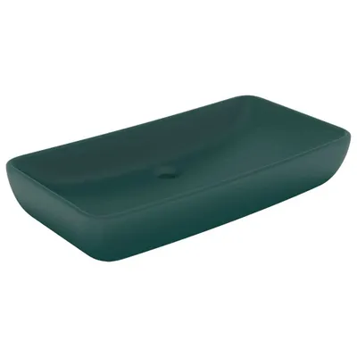 Produktbild von vidaXL Luxus-Waschbecken Rechteckig Matt Dunkelgrün 71x38 cm Keramik