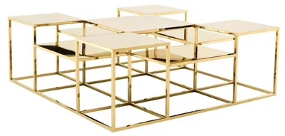 Produktbild von Casa Padrino Luxus Couchtisch / Wohnzimmertisch Gold 120 x 120 x H. 42 cm - Designer Wohnzimmermöbel