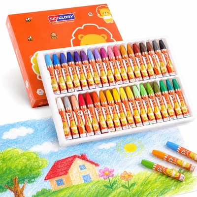 Produktbild von Abwaschbare Ölkreiden 36 Farben ergonomische sechseckige Form, KI-generiertes Bild