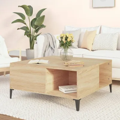 Zdjęcie produktu dla Maison Exclusive – stolik kawowy Sonoma-dąb 80x80x36,5 cm materiał drewnopochodny