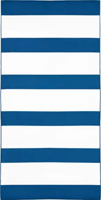 Produktbild von Mikrofaser Badetuch 100% Polyester, 90x180 cm, blau/weiß