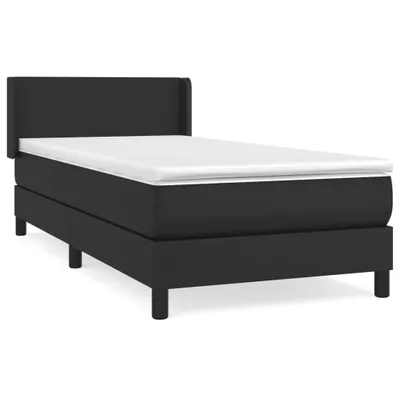 Produktbild von vidaXL Boxspringbett mit Matratze Schwarz 90x200 cm Kunstleder