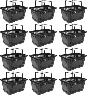 Immagine prodotto di Carrelli della spesa, 12 pezzi, grande capienza, neri