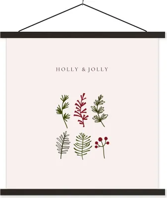Produktbild von MuchoWow® Textilposter Winter - Pflanzen - Zitate 40x40 cm mit schwarzem Rahmen - Fotos