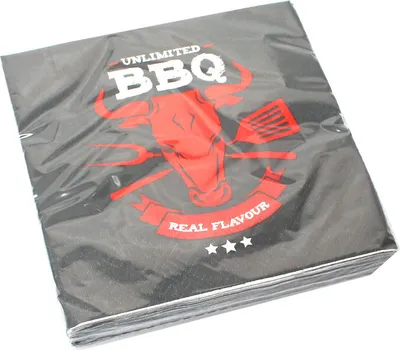Produktbild von 20 Servietten BBQ Barbeque Grillen 3lagig 33x33cm Papier Tissue Serviette Sommer