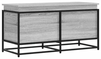 Image de vidaXL Boîte de rangement avec couvercle Gris Sonoma 100x40x51,5 cm