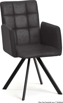 Produktbild von Armlehnstuhl drehbar (2er-Set) Despo 52x91x60 Schwarz/Anthrazit