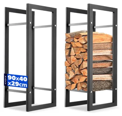 Zdjęcie produktu dla KADAX Stojak Na Drewno Kominkowe Opałowe 90cm Kosz metalowy Do Kominika