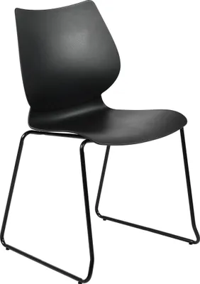 Produktbild von CLP Stapelstuhl Houma mit Rückenlehne Sitzschale aus Kunststoff bis 135 kg belastbar schwarz