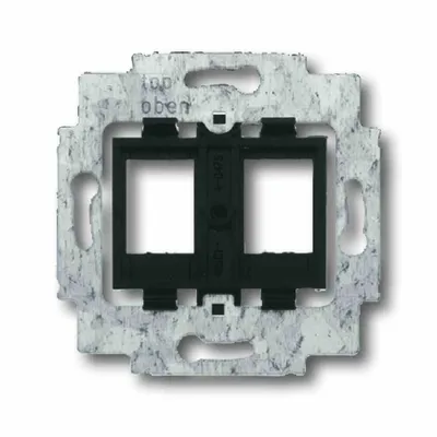 Produktbild von BJ UP Tragring mit schwarzem Sockel 1814 für 2 Modular Jack Einsätze CAT5