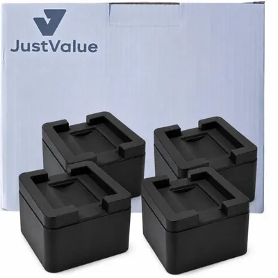 Productafbeelding van JustValue Meubelverhogers 7,6 cm - 4 Stuks - Voor Bed, Bank en Tafel - Voor Poten en Wielen - Zwart