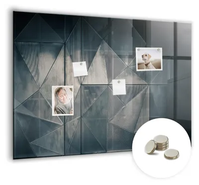 Produktbild von Dekorative Magnettafel 100x70 cm - Magnetwand - für Fotos, Karten und Notizen - Fotowand - Memoboard - Magnetpinnwand - Wanddekoration - Metallabstraktion