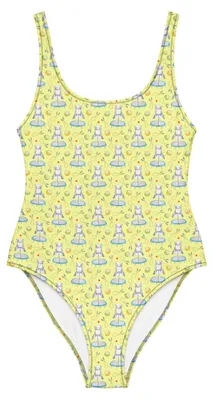 Produktbild von Mr. & Mrs. Panda Strandmode Panda Trampolin springen Größe XXL - Ecru - Geschenk, Swimsuit, Damenbadeanzug, Turnen, Damen-Badeanzug, Fitnessstudio, Badeanzug, Bademode