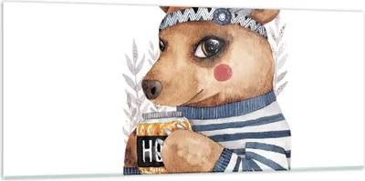 Produktbild von Bilder auf glas - Einteilig - Anthropomorphisierung Bär Kinder - 120x50cm - Glasbilder - Wandbilder - Bilder - Wanddekoration aus Glas - Glas Bilder - Wandbild auf Glas - GAB120x50-4367