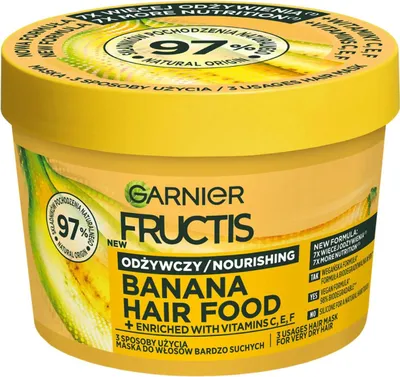 Zdjęcie produktu dla Garnier Fructis Hair Food Banana Maska do włosów suchych 400 ml