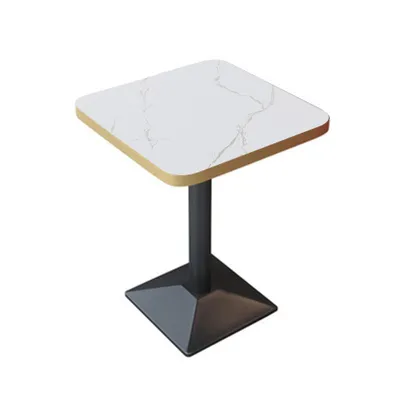 Produktbild von 360Home Gastronomiemöbel Cafe Bar Restaurants Einrichtung WeißerDesktop Schwarze Tischbeine Quadratischer Tisch Bistrotisch JB60CM /M-BJHF-60F/