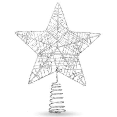 Produktbild von Christbaumspitze Stern - Baumspitze & Tannenbaum Aufstecker für Tannenbaum & Weihnachtsbaum zu Weihnachten (Silber)