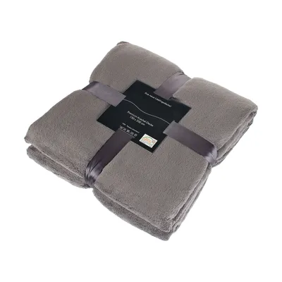 Produktbild von Superflausch Wohndecke mit Kreuzband 150 x 200 cm,  Anthrazit 150x200cm