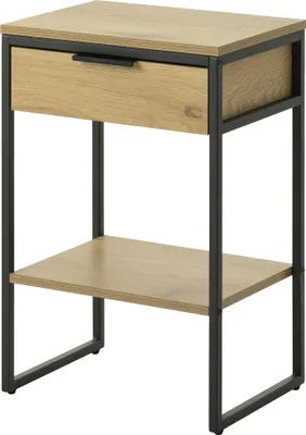 Obrázek produktu pro Beistelltisch >CESURA< in Eiche, schwarz, Melamin, Metall - 30x60x40cm (BxHxT)