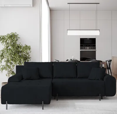 Produktbild von BroMARKT Ecksofa ARCO Schlaffunktion Bettkasten L-Form 270x180x91cm Graphit