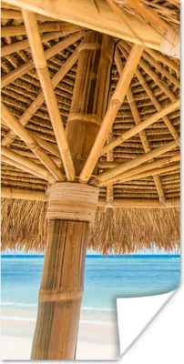Produktbild von MuchoWow® Poster Sonnenschirm - Strand - Meer - Tropisch 20x40 cm - Plakat - Foto