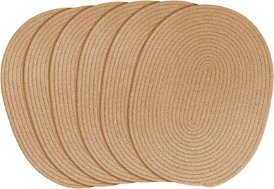 Produktbild von Ovale gewebte Platzsets - hitzebeständig - Set von 6 - dunkelbraun - Baumwolle - 30 x 40 cm