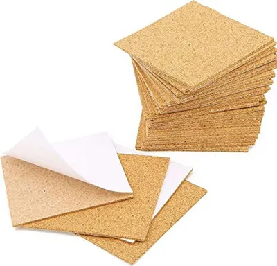 Produktbild von 100 STÜCKE Selbstklebende Kork für Untersetzer, Groß 4x4 zoll Untersetzer Böden Selbstklebende, quadrate Kork Pads mit