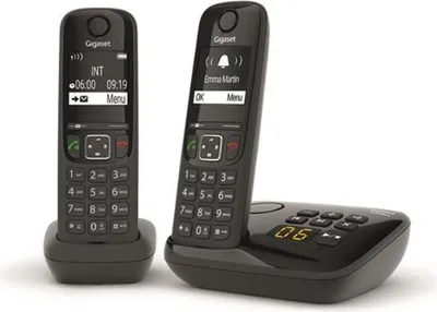 Image de Téléphone sans fil duo dect noir avec répondeur - Gigaset - AS690ADUONOIR -