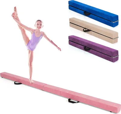 Produktbild von Schwebebalken Kinder, Schwebebalken klappbar, Balance Balken Turnen, Gymnastikbalken Übungsbalken, Schwebebalken für Turnen Kinder, Holz, 210 x 10 x 6.5cm