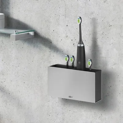 Zdjęcie produktu dla ZACK Potes – uchwyt na szczoteczki do zębów 16,5 x 6 x 9,6 cm, matowy chrom
