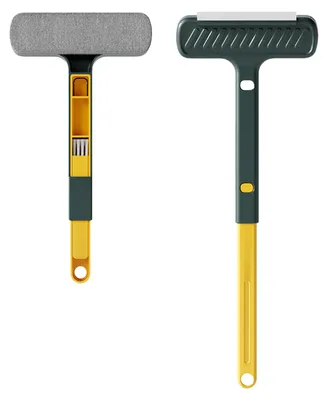 Produktbild von 2-in-1-Fensterreinigungsbürste mit ausziehbarem Griff, abnehmbarem, leichtem und wiederverwendbarem Fliegengitterreiniger, handlichem Fensterreinigungsschwamm