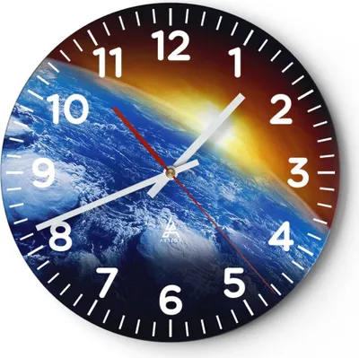 Produktbild von Wanduhr - Rund - Glasuhr - Galaxie Erde Raum - 30x30cm - Schleichendes Uhrwerk - Lautlos - zum Aufhängen bereit - Dekoration Modern - Wanddekoration aus Glas - C4AR30x30-2335