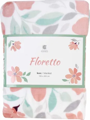 Produktbild von Decke, Mikrofaserdecke, Blumenmuster Floretto 150x200cm Rosa