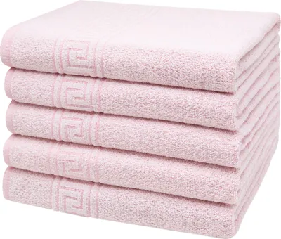 Produktbild von 5er Set Duschtücher 70% Baumwolle, 30% Polyester, 70x140 cm, rosa