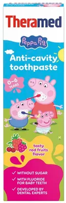 Produktbild von Theramed Junior Peppa Pig Red Fruits Zahnpasta für Kinder von 0 bis 6 Jahren (50 ml)