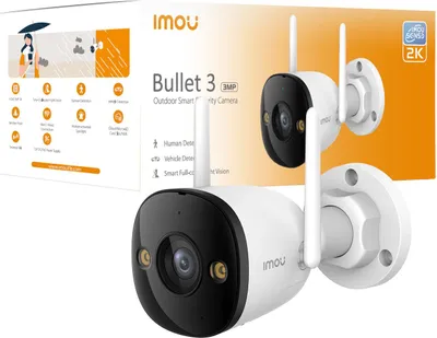 Produktbild von Imou Bullet 3 2K, IP-Sicherheitskamera, Draußen, Verkabelt & Kabellos, Decke/Wand, Weiß, Patrone (Form)