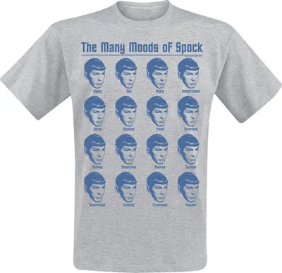 Produktbild von Star Trek T-Shirt Herren Many Moods Of Spock grau L