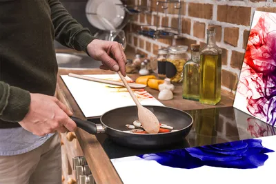 Imagen del producto de Placa de vidrio protectora para cocina, dimensiones 30x52 cm
