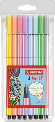 Produktbild von Premium-Filzstift - STABILO Pen 68 - 8er Pack - Pastellfarben