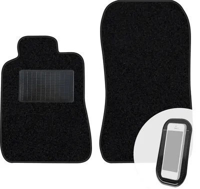 Produktbild von moto-MOLTICO Vorne Fußmatten Auto Velours Autoteppiche Schwarz Automatten Set 2-teilig passend für Mercedes-Benz C-Klasse W202 1993-2000