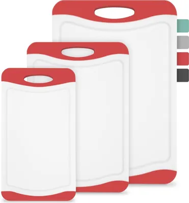 Obrázok produktu pre THINGLES PLASTOVÁ DOSKA NA REZANIE SÚPRAVA 3 I DOSKY BPA FREE - čierna/biela