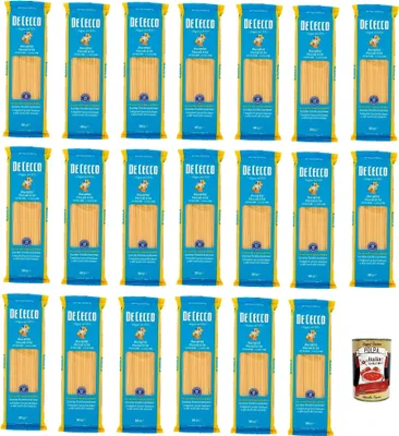 Produktbild von De Cecco bucatini piccoli N°14 100% Italienisch Pasta Nudeln 20x 500g + Italian Gourmet Polpa 400g
