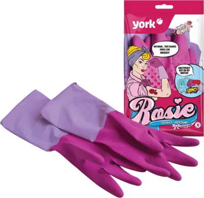 Zdjęcie produktu dla York, Rękawice gumowe zapachowe Rosie, rozmiar M, 1 para