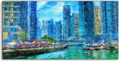 Produktbild von Coloray Acrylbild 140x70  Wandbild Acrylbilder Landschafts architektur moderne Stadt