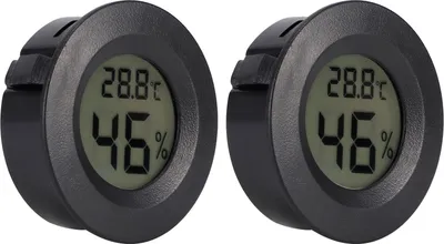 Zdjęcie produktu dla 2PCS Mini cyfrowy termometr LCD higrometr okrągły miernik temperatury i wilgotności dla gadów